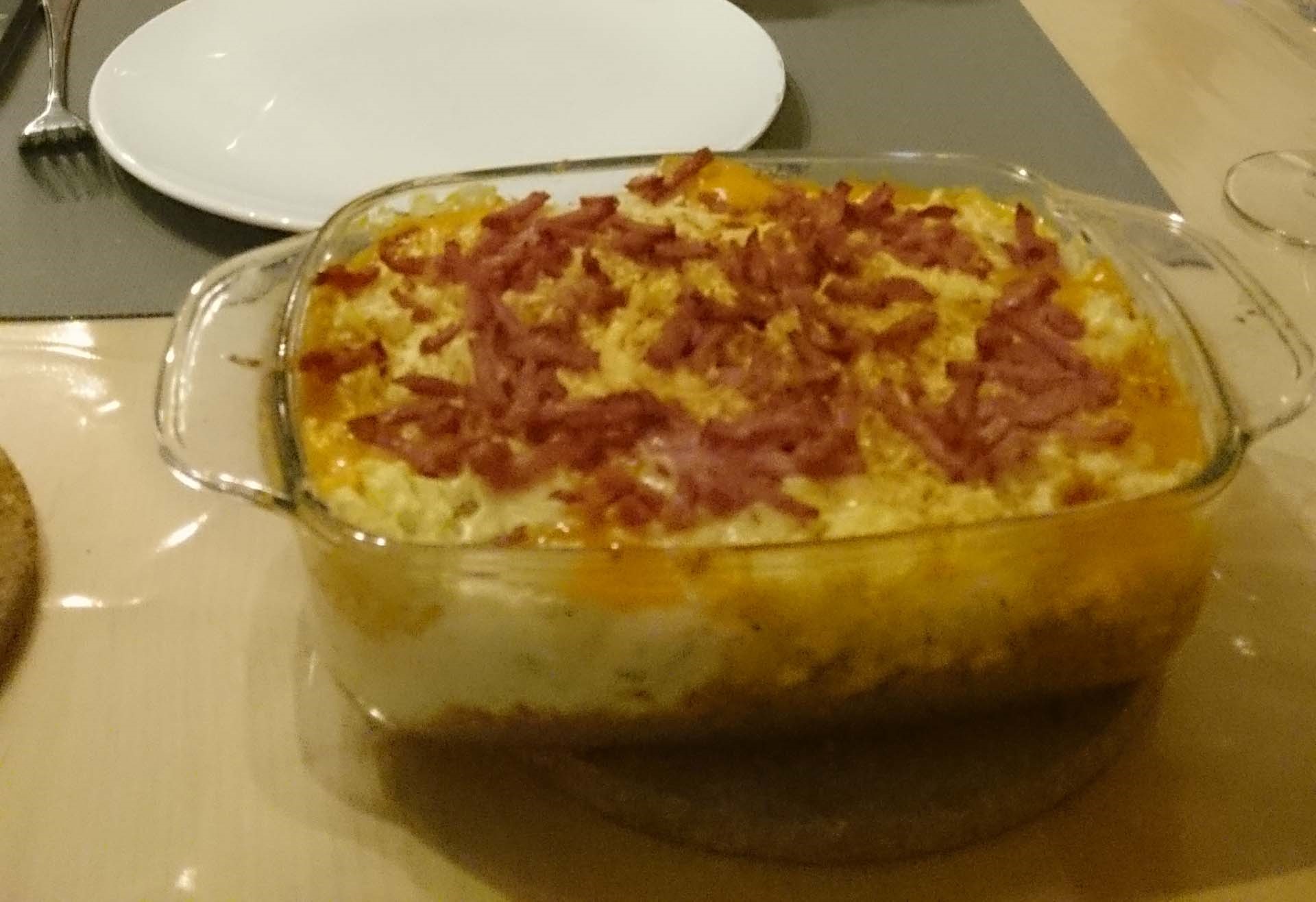 Présentation de Hachis parmentier aux tomates et poireaux