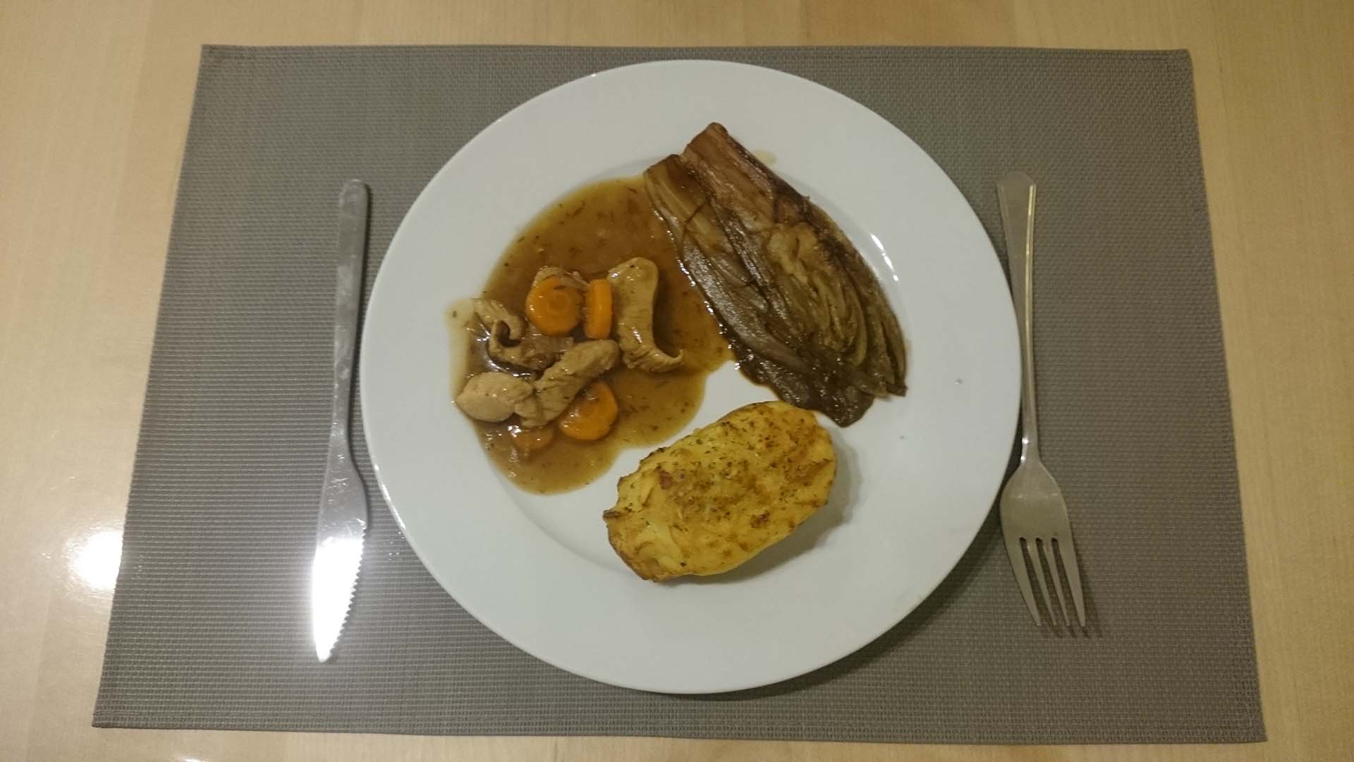 Présentation de Poulet à la bière brune