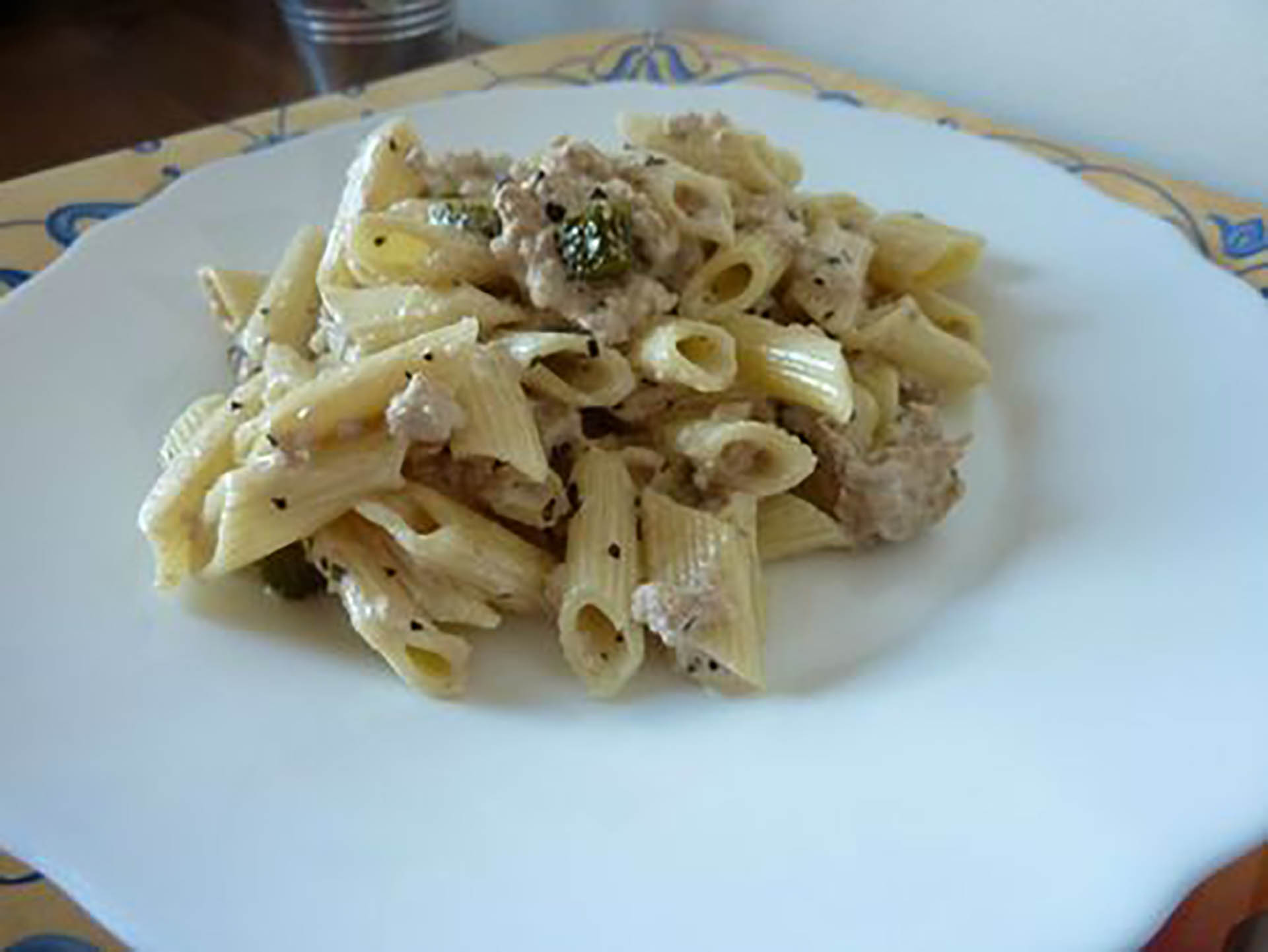 Présentation de Pâtes carbonara viande hachée